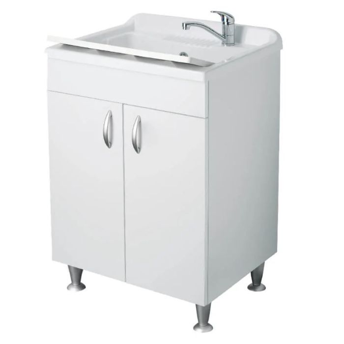 LAVATOIO IN LEGNO SERIE ECO 6003 BIANCO 50X50X85 CM main product photo