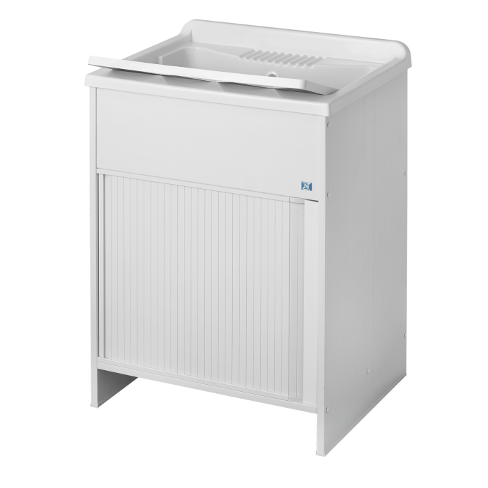 LAVATOIO PVC BIANCO CON SERRANDA IN KIT 60X50X85 CM main product photo