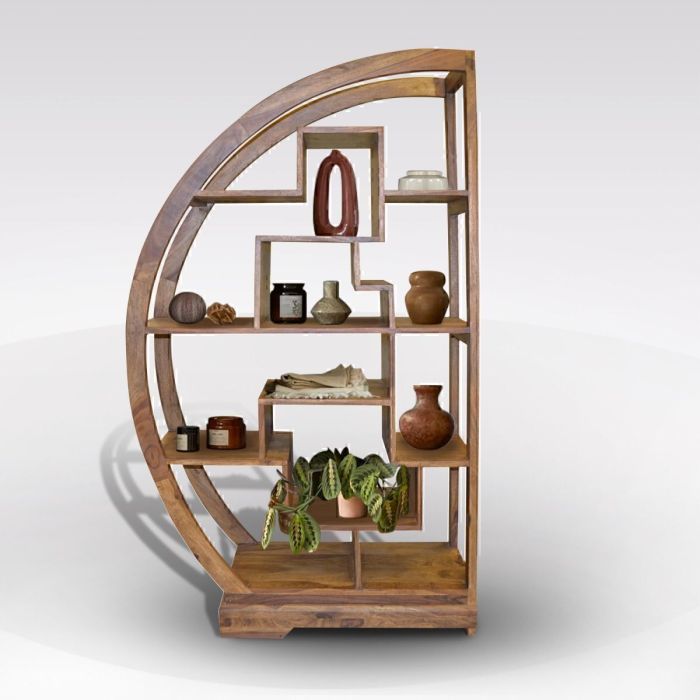 LIBRERIA MEZZA LUNA LEGNO MASSELLO SHEESHAM 80X40 H 150 LIB18 main product photo