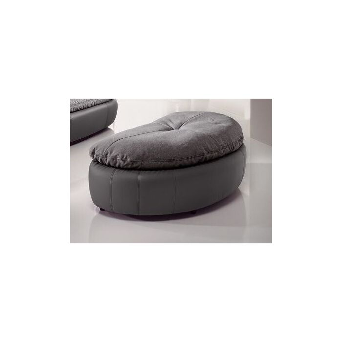 POUF ARUBA ECOPELLE E TESSUTO GRIGIO main product photo