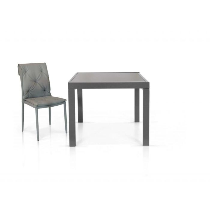 Tavolo vetro grigio - 90x90 allungabile main product photo