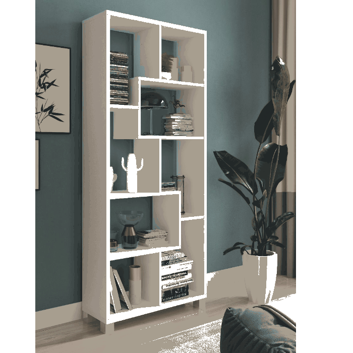 LIBRERIA ZIG ZAG BIANCO 8 VANI LIB111 main product photo