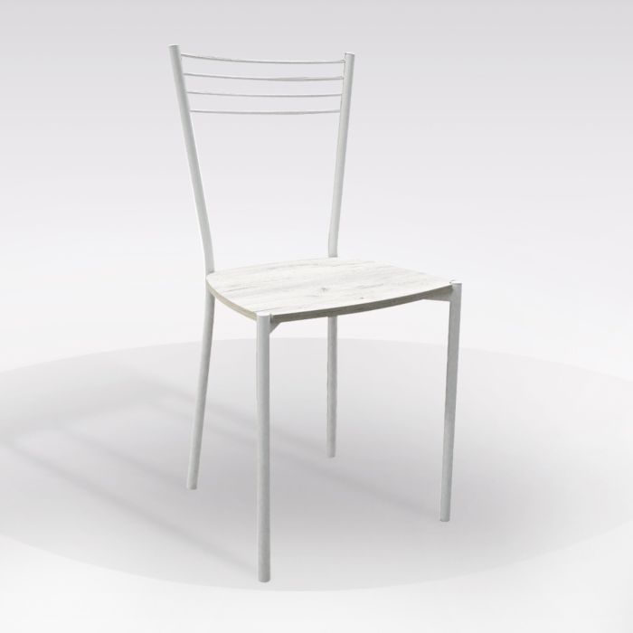 SEDIA METALLO BIANCO C/FONDELLO QUERCIA BIANCO SED896 main product photo