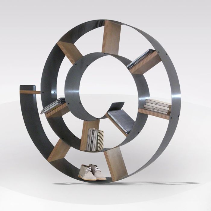 MENSOLA APPESA PORTA CD IN ALLUMINIO LUCIDO E FAGGIO main product photo