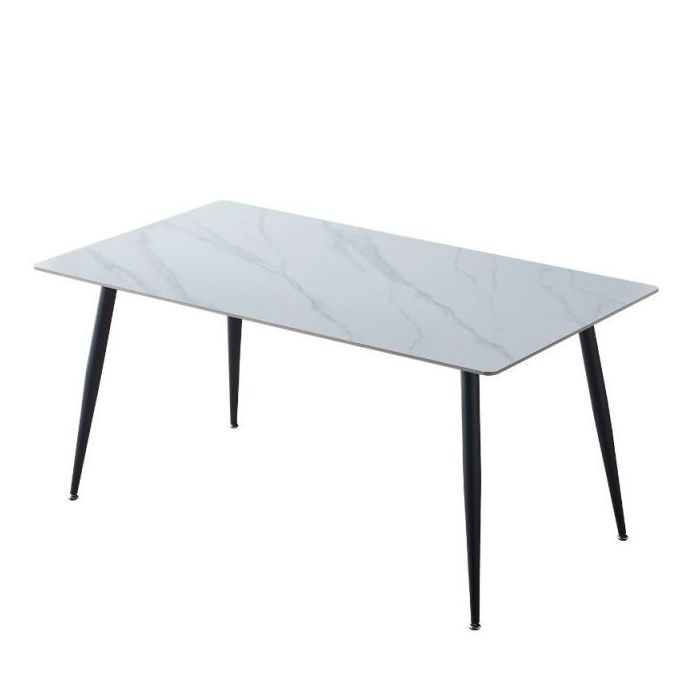 TAVOLO FISSO MILA TOP EFFETTO MARMO BIANCO CM 140X90H75 main product photo