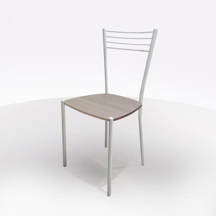 SEDIA LUNA METAL. BIANCO E FONDELLO IN LEGNO OLMO PERLA SED893 main product photo