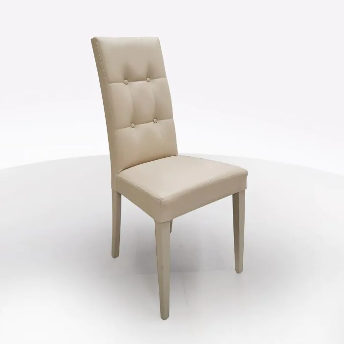 SEDIA DALLAS SEMILPELLE BEIGE CON BOTTONI SED165 main product photo