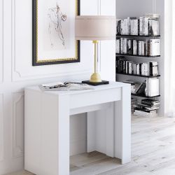 TAVOLO CONSOLLE ALLUNGABILE LAMINATO BIANCO 90X52CM TVL11