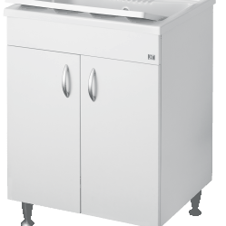 LAVATOIO IN LEGNO SERIE ECO BIANCO 60X60X85 CM 6007