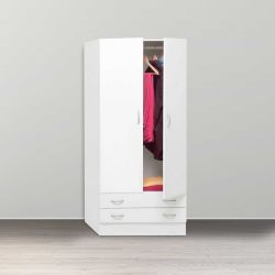 ARMADIO BIANCO 2 ANTE E 2 CASSETTI AR1026