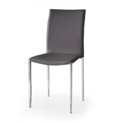 SEDIA ECOPELLE GRIGIA GAMBE METAL. ART. 784