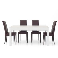 TAVOLO BIANCO FRASSINATO 160x90 + 4 ALL.43 - 552