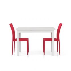 TAVOLO BIANCO FRASSINATO 130X80 + 2 ALL.40 - 555