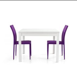 TAVOLO BIANCO FRASS. 90x90/180 LIBRO - 559