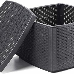 TAVOLINO POUF CONTENITORE RATTAN NAXOS 53X53