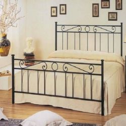 LETTO 1 PIAZZA E MEZZA TEVERE IN FERRO BATTUTO NERO GRAFITE