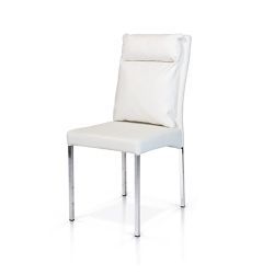 SEDIA IMB.TA RIVESTITA IN ECOPELLE BIANCA ART 952