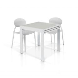 Tavolo vetro bianco - 70x70 allungabile