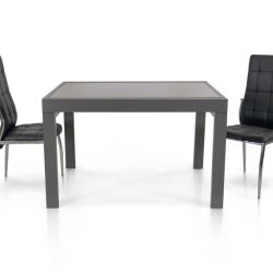 Tavolo vetro grigio - 70x70 allungabile