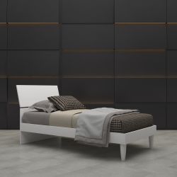 Letto singolo Egos bianco frassino rete da 80