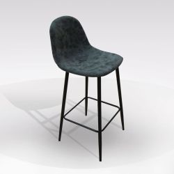 SGABELLO VILLA ECOPELLE INVECCHIATA GRIGIO SGB552