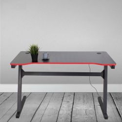 SCRIVANIA GAMING NERO ROSSO C/LED L.120 X P.60 XH.73