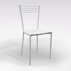 SEDIA LUNA METALLO C/FONDELLO BIANCO LARICE SED895