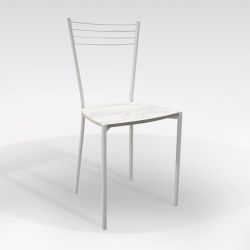 SEDIA METALLO BIANCO C/FONDELLO QUERCIA BIANCO SED896