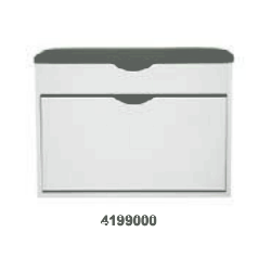 SCARPIERA A POUFF BIANCA C/CUSCINO GRIGIO ART4199000 MIS 60X30X50H