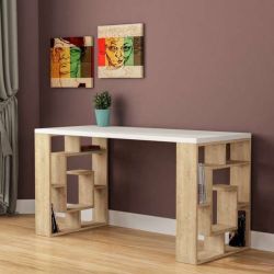 SCRIVANIA LABIRINT WHITE E OAK SCR557 140x60x75 CM