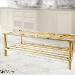 SCAFFALE 2 RIPIANI  74X26X30 LEGNO