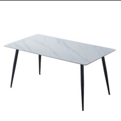 TAVOLO FISSO MILA TOP EFFETTO MARMO BIANCO CM 140X90H75 TAVOLO FISSO MILA TOP EFFETTO MARMO BIANCO CM 140X90H75