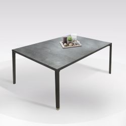 TAVOLINO DA INTERNO IN MET E PIANO IN ACC. OSSIDATO TVL1790