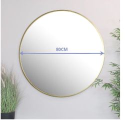 SPECCHIO 80CM C/CORNICE METALLO ORO