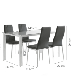 SET BENNY/JOLLY TAVOLO BIANCO+4 SEDIE ECOGRIGIE