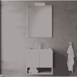 BASE OSLO SOSP 2 A+LAVABO CM.60+SPECCHIO LED+LAMP ROV/GR