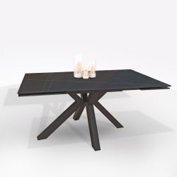 TAVOLO 160X90 ALL. EFFETTO MARMO NERO TAV5203