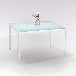 TAVOLO EMILY 110X70 BIANCO / VETRO TAV2258