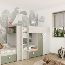 CAMERETTA SOPPALCO WHITE E BAMBU CAM1268