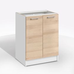 BASE CUCINA ECO CM 60X46 H.82 BIANCO E ROVERE ARTISAN BA6