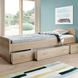 LETTO TURCA C/CASS ROVERE SONOMA MOD. 2244366D L.204 P.95 H.65