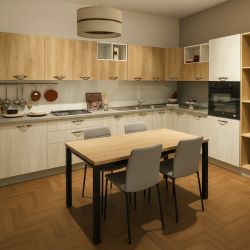 Cucina angolare Kristel bianco rovere