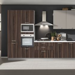 Cucina moderna Smart noce scuro maniglia cromo