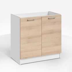 SOTTOLAVELLO CUCINA ECO CM 80X46 H.82 BIANCO E ROVERE ARTISAN BA9