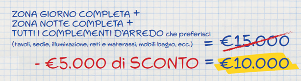 Zona giorno completa + zona notte completa