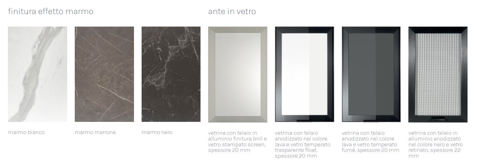 Finiture cucina componibile moderna Zen effetto marmo