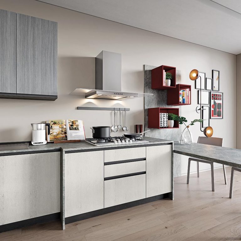 Particolare cucina componibile Era maniglia gola Net cucine