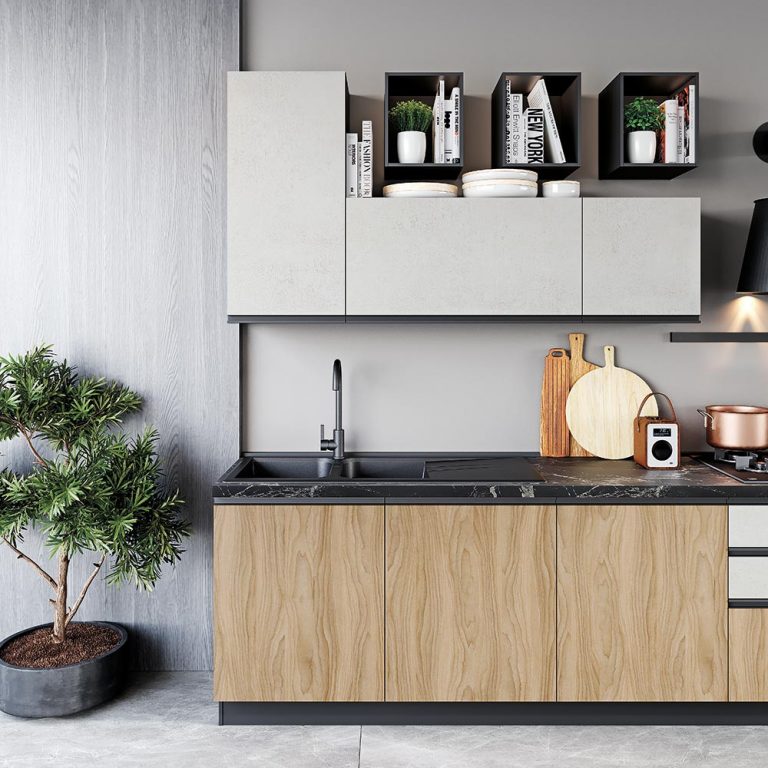 Particolare cucina componibile Era maniglia gola Net cucine