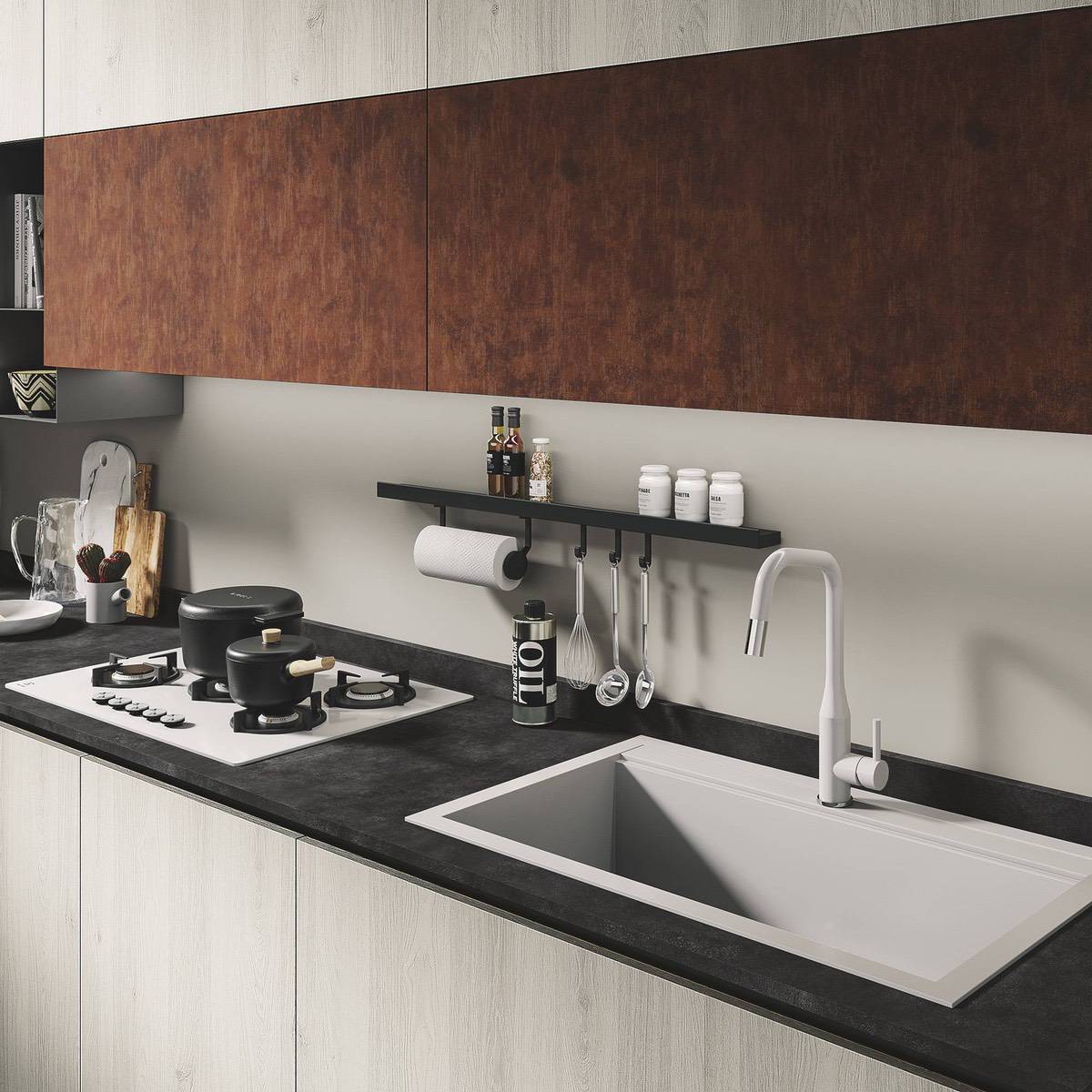 Particolare cucina componibile moderna Pop