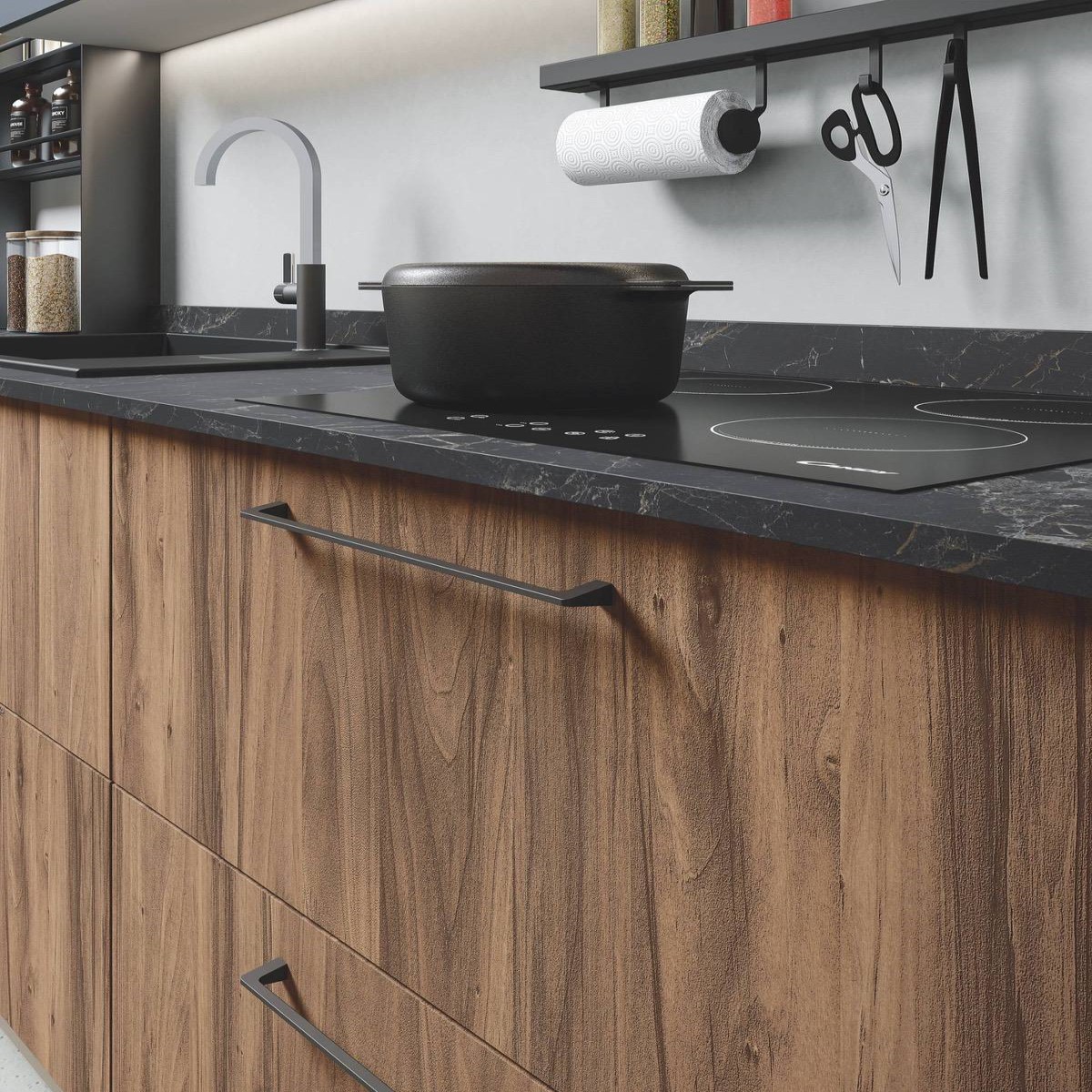 Particolare cucina componibile moderna Pop